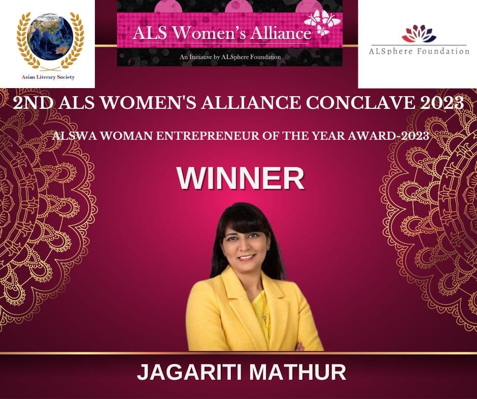 Honoured as Women Entrepreneur of the Year