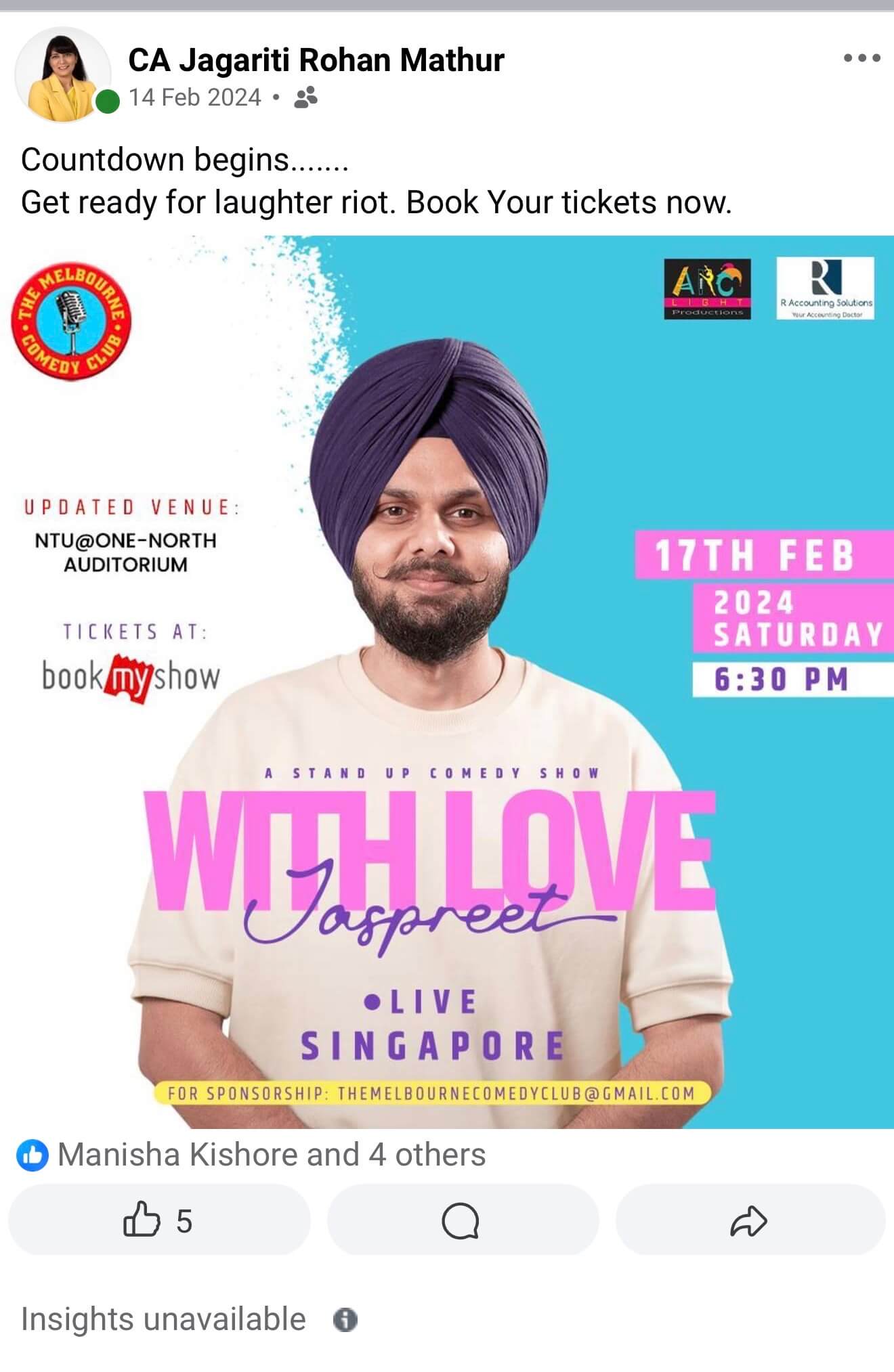 Jaspreet Singh Sponsorship